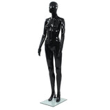 NNEVL Full Body Female Mannequin with Glass Base Glossy Black 175 cm