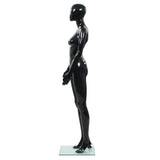 NNEVL Full Body Female Mannequin with Glass Base Glossy Black 175 cm