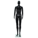 NNEVL Full Body Female Mannequin with Glass Base Glossy Black 175 cm
