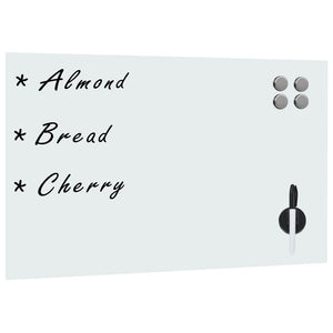 NNEVL Wall Mounted Magnetic Whiteboard Glass 60x40 cm