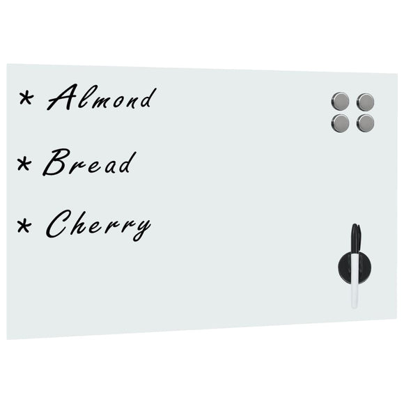 NNEVL Wall Mounted Magnetic Whiteboard Glass 60x40 cm