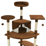 NNEVL Cat Tree with Sisal Scratching Posts 203 cm Brown and White