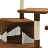 NNEVL Cat Tree with Sisal Scratching Posts 203 cm Brown and White