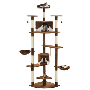 NNEVL Cat Tree with Sisal Scratching Posts 203 cm Brown and White