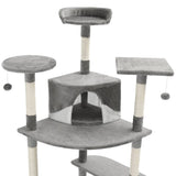 NNEVL Cat Tree with Sisal Scratching Posts 203 cm Grey and White