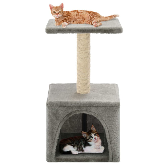 NNEVL Cat Tree with Sisal Scratching Post 55 cm Grey