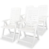 NNEVL Reclining Garden Chairs 4 pcs Plastic White