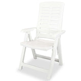 NNEVL Reclining Garden Chairs 4 pcs Plastic White