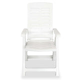 NNEVL Reclining Garden Chairs 4 pcs Plastic White