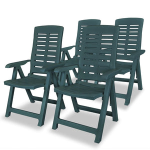 NNEVL Reclining Garden Chairs 4 pcs Plastic Green