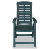 NNEVL Reclining Garden Chairs 4 pcs Plastic Green