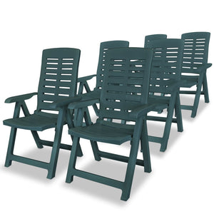 NNEVL Reclining Garden Chairs 6 pcs Plastic Green