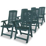 NNEVL Reclining Garden Chairs 6 pcs Plastic Green
