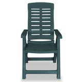 NNEVL Reclining Garden Chairs 6 pcs Plastic Green
