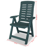 NNEVL Reclining Garden Chairs 6 pcs Plastic Green