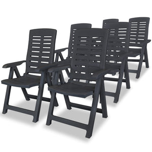 NNEVL Reclining Garden Chairs 6 pcs Plastic Anthracite