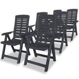 NNEVL Reclining Garden Chairs 6 pcs Plastic Anthracite