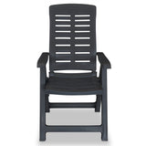 NNEVL Reclining Garden Chairs 6 pcs Plastic Anthracite