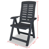 NNEVL Reclining Garden Chairs 6 pcs Plastic Anthracite