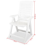 NNEVL 7 Piece Outdoor Dining Set Plastic White