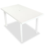 NNEVL 7 Piece Outdoor Dining Set Plastic White