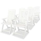 NNEVL 7 Piece Outdoor Dining Set Plastic White
