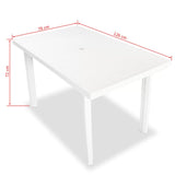 NNEVL 7 Piece Outdoor Dining Set Plastic White