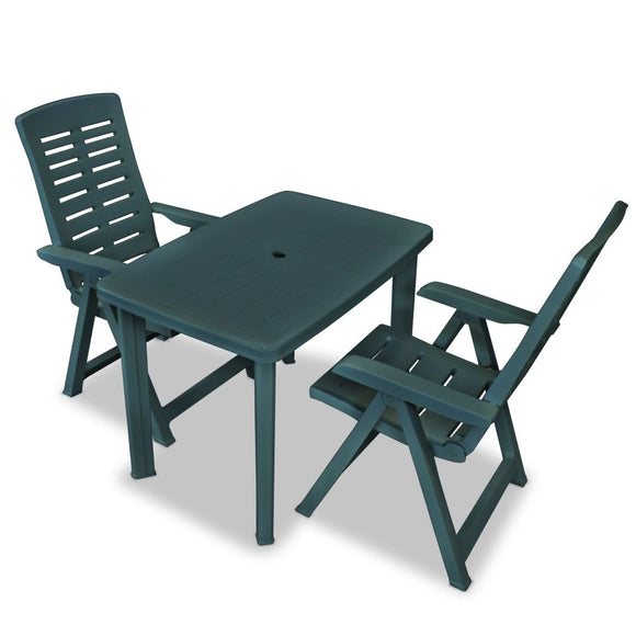 NNEVL 3 Piece Bistro Set Plastic Green