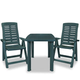 NNEVL 3 Piece Bistro Set Plastic Green