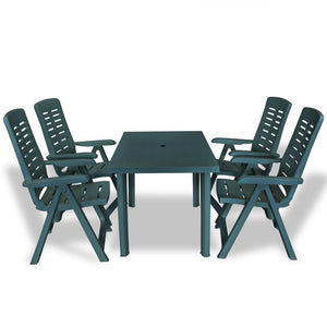 NNEVL 5 Piece Outdoor Dining Set Plastic Green