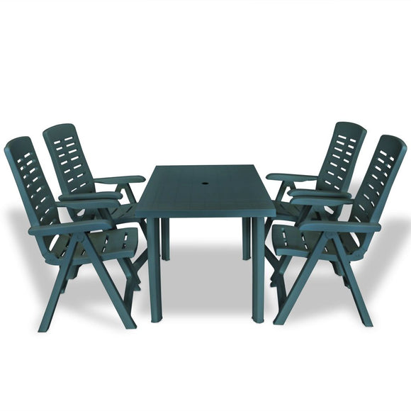 NNEVL 5 Piece Outdoor Dining Set Plastic Green