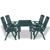 NNEVL 5 Piece Outdoor Dining Set Plastic Green