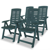 NNEVL 5 Piece Outdoor Dining Set Plastic Green
