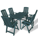 NNEVL 7 Piece Outdoor Dining Set Plastic Green
