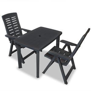 NNEVL 3 Piece Bistro Set Plastic Anthracite