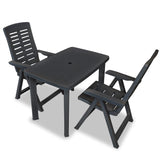 NNEVL 3 Piece Bistro Set Plastic Anthracite