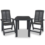 NNEVL 3 Piece Bistro Set Plastic Anthracite