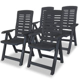 NNEVL 5 Piece Outdoor Dining Set Plastic Anthracite