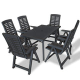 NNEVL 7 Piece Outdoor Dining Set Plastic Anthracite