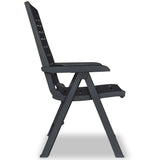 NNEVL 7 Piece Outdoor Dining Set Plastic Anthracite