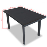 NNEVL 7 Piece Outdoor Dining Set Plastic Anthracite