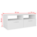 NNEVL TV Cabinets 2 pcs Engineered Wood 95x35x36 cm White