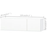 NNEVL TV Cabinets 2 pcs Engineered Wood 120x40x34 cm High Gloss White