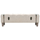 NNEVL Storage Bench Solid Wood and Steel 111x34x37 cm