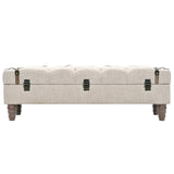 NNEVL Storage Bench Solid Wood and Steel 111x34x37 cm