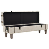 NNEVL Storage Bench Solid Wood and Steel 111x34x37 cm