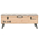 NNEVL Storage Bench 120x40x50cm Solid Wood and MDF
