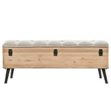 NNEVL Storage Bench 120x40x50cm Solid Wood and MDF