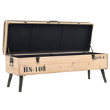 NNEVL Storage Bench 120x40x50cm Solid Wood and MDF