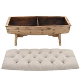 NNEVL Storage Bench 103x51x44 cm Solid Wood and Fabric